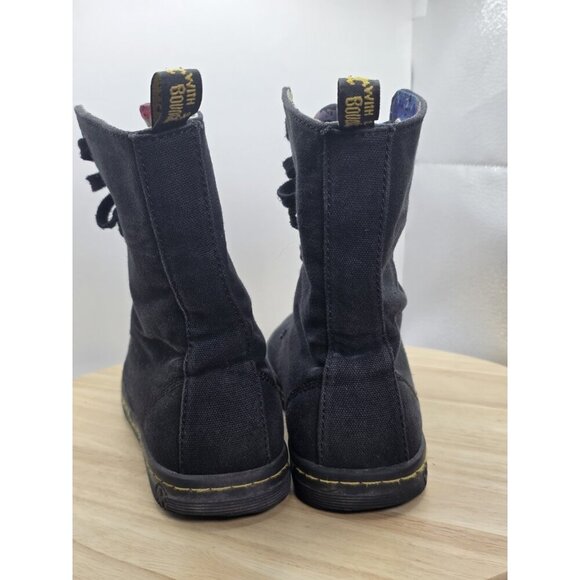 Dr Doc Martens Stratford Canvas Womens Combat Boots Size 8 Canvas black 9-Eye - Picture 6 of 12